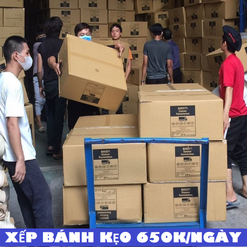 Tuyển Dụng Việc Làm Nam Phụ Kho Xếp Bánh Kẹo Lương Cao 650K Ngày